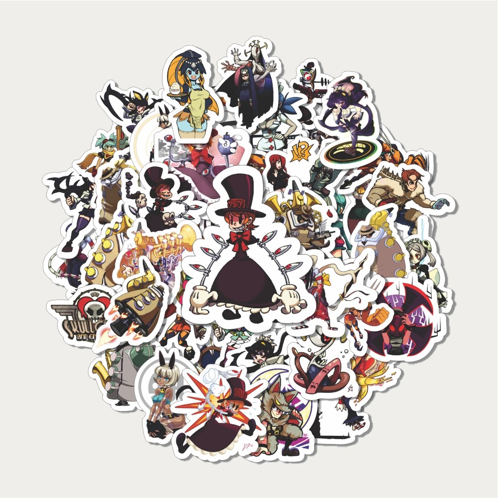 ชุดสติ๊กเกอร์ซีรีส์เกม Skullgirls Character Mix 3 | สติ๊กเกอร์ TUMBLR | สติ๊กเกอร์แล็ปท็อปสําหรับกระ
