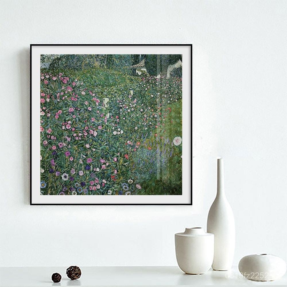 Klimt Green Series โปสเตอร์ Nordic Gustav ภาพวาดตกแต่ง Pastoral Klimt Gustav Forest 9KI0