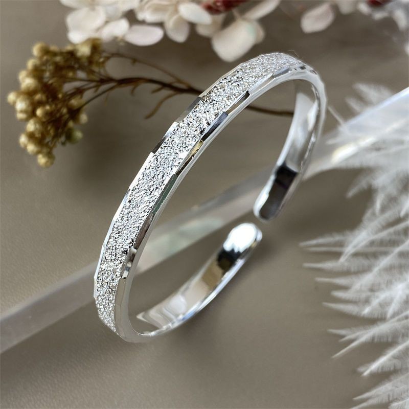 !999 Silver Silver Silver Silver Silver Silver Silver Bracelet Womens Frosted Iktbbf