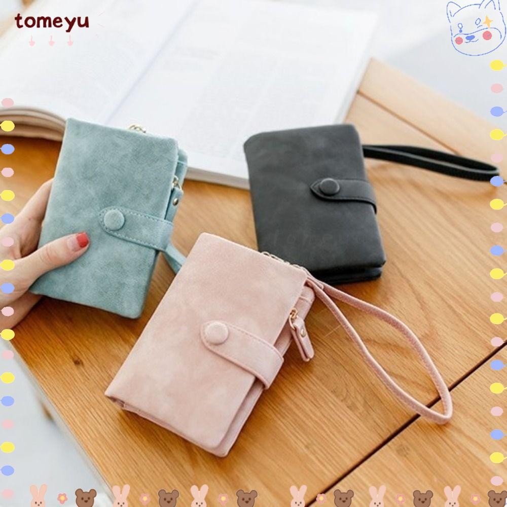 TOMEYU กระเป๋าสตางค์ผู้หญิง โพลีเอสเตอร์ซิปยาว ความจุมาก มัลติฟังก์ชัน