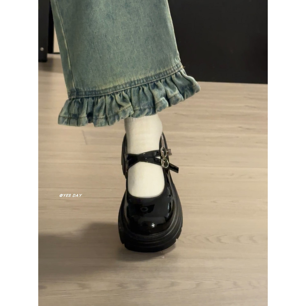 รองเท้า marry jane marry jane shoes รองเท้า Mary Jane สไตล์ญี่ปุ่น หนานุ่มพื้นยาง สำหรับผู้หญิง ฤดูใ