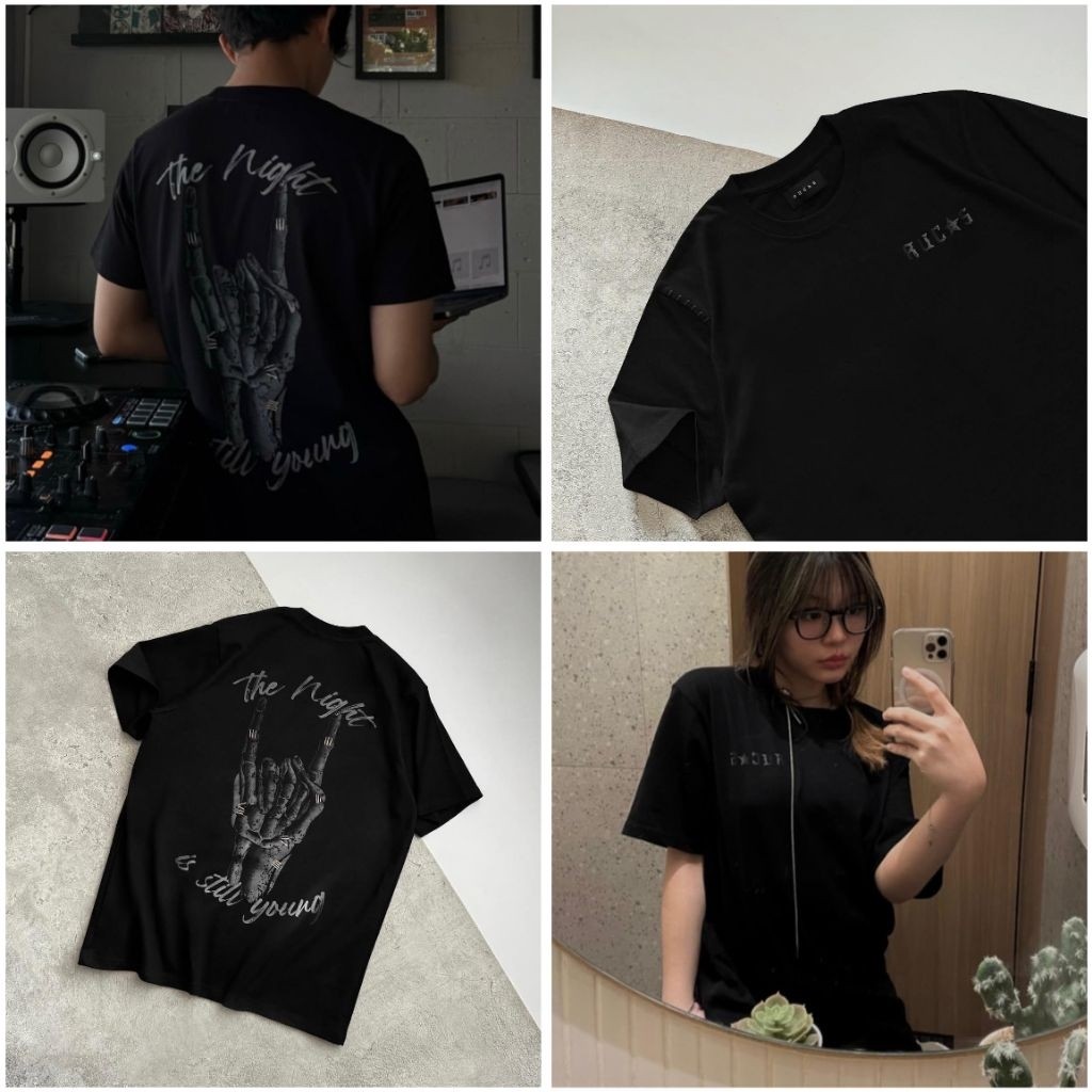 RUCAS-Rockstar Skeleton-Shaped Tee - สีดํา || RUCAS-Make Your Odds-Black Tee || เสื้อยืดโครงกระดูก R