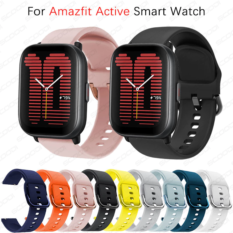 สายรัดซิลิโคนอ่อนนุ่มสําหรับสายรัดข้อมือสร้อยข้อมือสมาร์ทวอทช์ Amazfit Active / Active 2