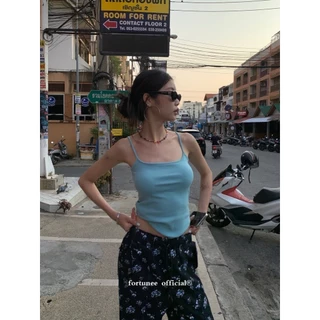 ❣Fortunee ❣เสื้อสายเดี่ยว เสื้อกล้าม สำหรับผู้หญิงในฤดูร้อน เสื้อกล้ามไร้แขน มีให้เลือก3สี น่ารักมาก