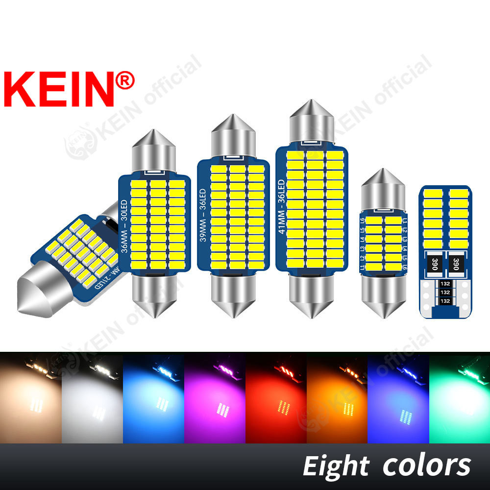 Kein รถเพดานโดมไฟ 31 มม.T10 Led BA9S T4W Festoon 28 มม.36 มม.39 มม.41 มม.WY5W 194 168 C10W C3W 3014 