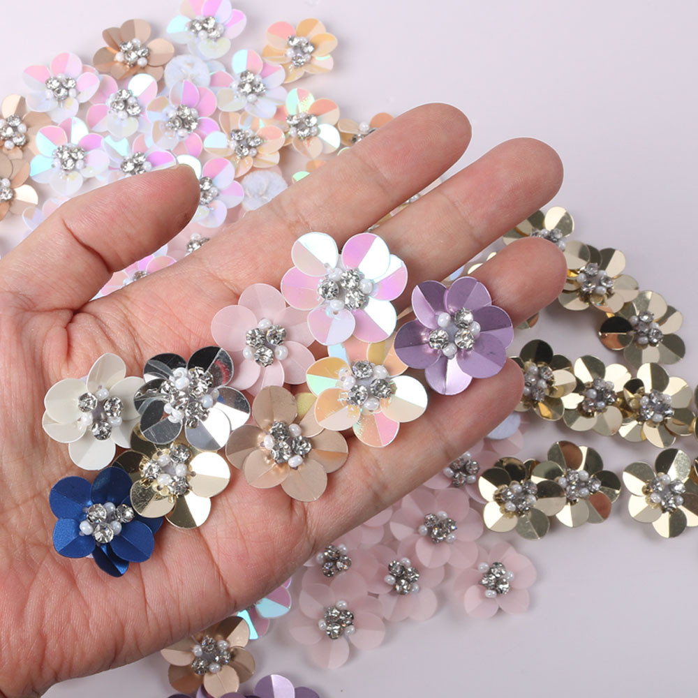คริสตัล Rhinestone ดอกไม้แพทช์สําหรับเสื้อผ้าเย็บบนเสื้อผ้าเลื่อม Appliques ป้ายลายผ้าสติกเกอร์อุปกรณ์เครื่องแต่งกาย