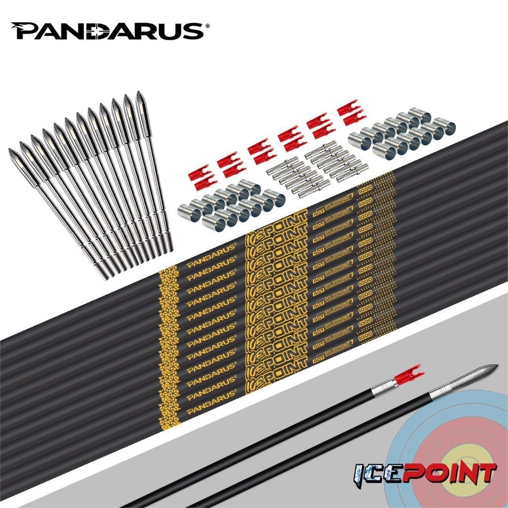 12PCS PANDARUS Icepoint ID3.2mm Gold logo Carbon Shaft Straightness: +-0.001