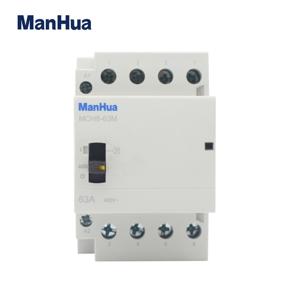 ✼ManHua MCH8-63M 4P 63A 220V/230V 50/60HZ Din rail Household ac Modular contactor with Manual Contro