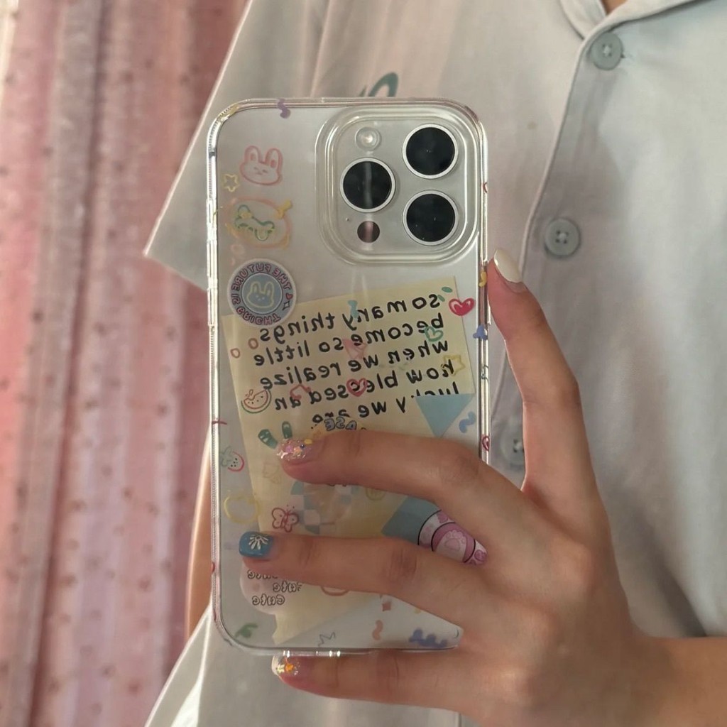 Sweet Graffiti เหมาะสําหรับ Apple 15promax เคสโทรศัพท์ 14/13/12/XR/XSMAX/8p กันกระแทก 7plus เคสโทรศัพท์สร้างสรรค์