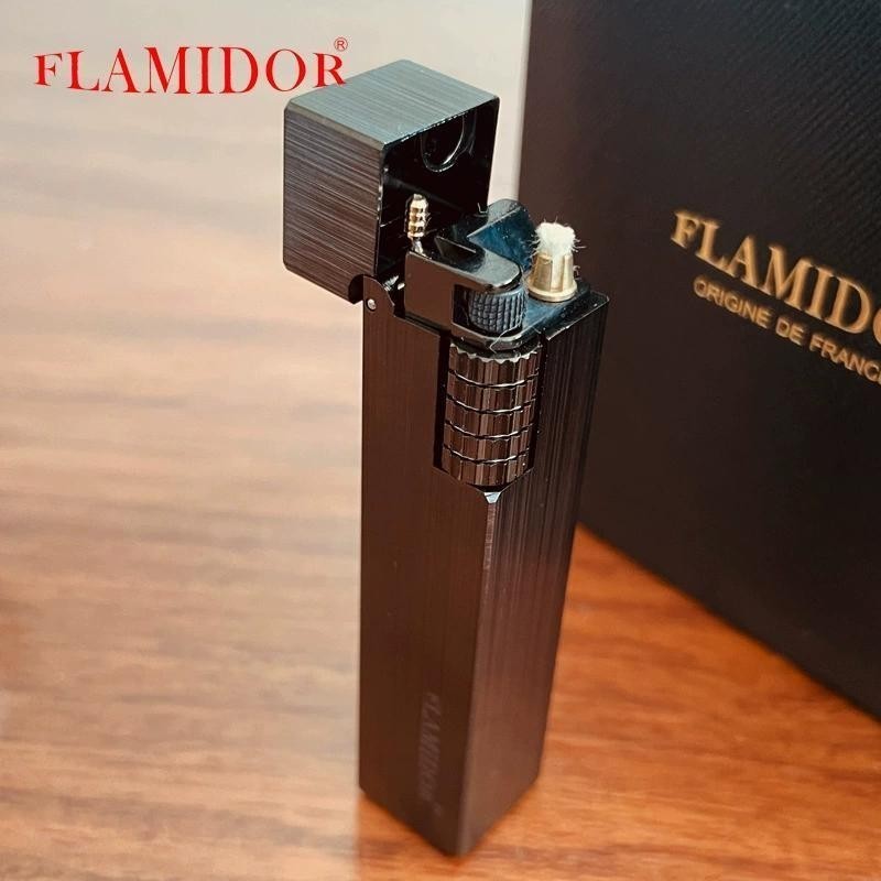 ส่วนลดทั้งร้านฝรั่งเศส flamidor เครื่องสี่เหลี่ยมทองเหลืองคลาสสิกย้อนยุคบางน้ำมันก๊าดเบา