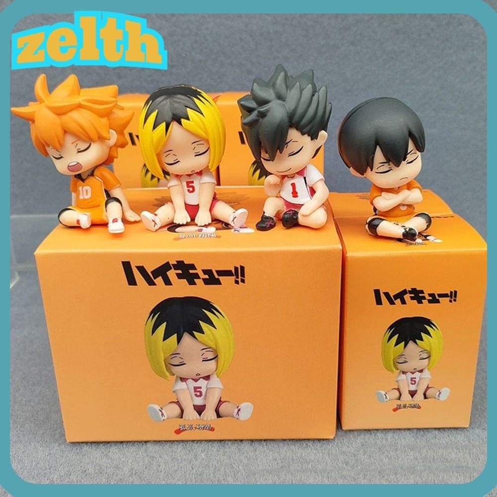 Zelth 4 ชิ้น/เซ็ตอะนิเมะ Haikyuu Action Figure, PVC Hinata Shoyo Kageyama กล่อง, Bokuto Kotaro Akashi Keiji Oikawa Tooru Iwaizumi Hajime รุ่น Q ของเล่นแปลกใจ