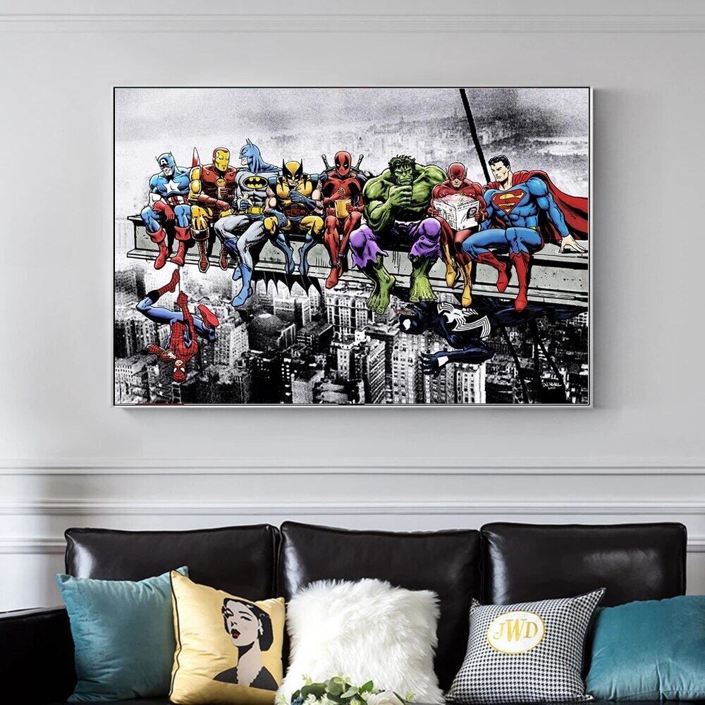 1 Piece Poster Disney Marvel Avengers Poster Superhero Wall Art Print Canvas Painting For Living Roo