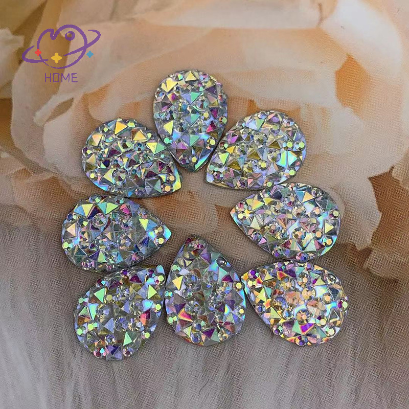 [mayhome] 10 ชิ้น 10*14 มิลลิเมตร 13*18 มิลลิเมตรคริสตัล AB เรซิ่น Flatback Rhinestones หินคริสตัล Non Hotfix สมุดภาพ Strass สําหรับงานฝีมือ DIY {TH}