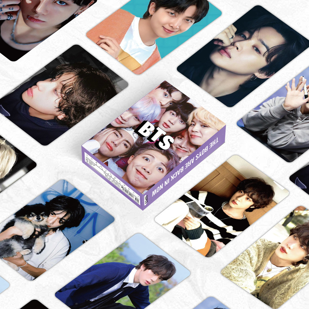 50-124pcs BT-S เลเซอร์โฮโลแกรม Lomo การ์ด 11th Anniversary 2024 FESTA MONOCHROME POP UP V Jung Kook 