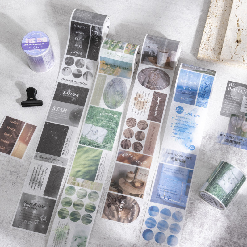Mr.paper 200 ซม./โรล เทปพันสายไฟฟ้าวาชิ อิเลคตรอน วิวกาแฟ แถม - ตัดเทป สิ่ง ที่แนบมาด้วยมือสร้างสรรค์ แก้วตาย การ์ดอวยพร เทปตก แต่ง