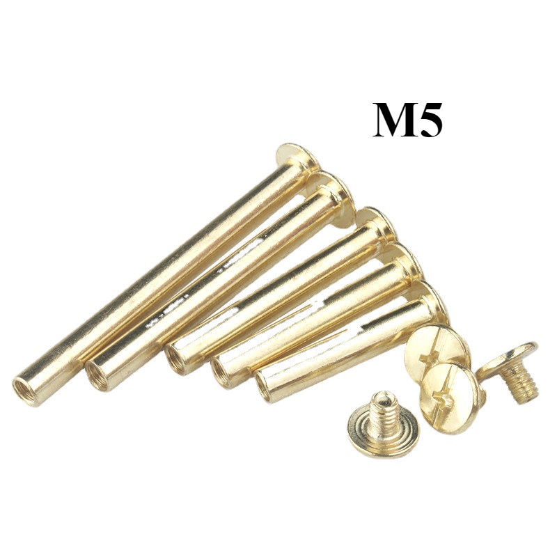 [JCSY] ทองแดงชุบเด็ก-แม่ Rivet Ledger เล็บก้นล็อคสกรู Nut Liuding อัลบั้มเล็บสูตรเด็ก-แม่เล็บ M5