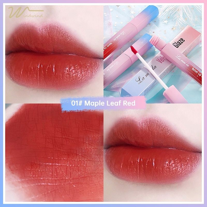 [Windind]LAMEILA ลิปสติกติดทนนาน สีส้มอิฐ สีเเดงตุ่น แบบกันน้ำ ติดทนนาน-wind