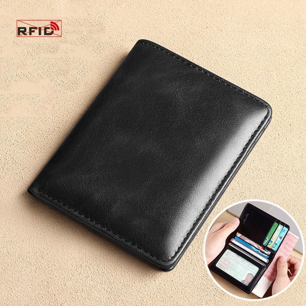 กระเป๋าสตางค์ผู้ชาย CONFIANZA กระเป๋าสตางค์ใบสั้นหนังบาง RFID Card Holder Men