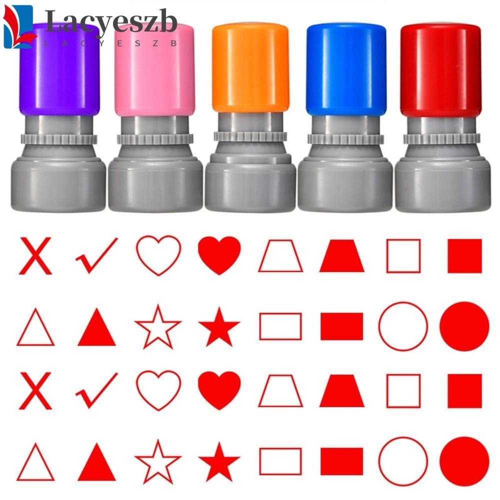 Layeszb เรขาคณิตคณิตศาสตร์ แสตมป์, Multi Pattern DIY ครูใช้แสตมป์, Pocket Self Inking Triangle Trapezium Mini Drawing Stamp การบ้าน