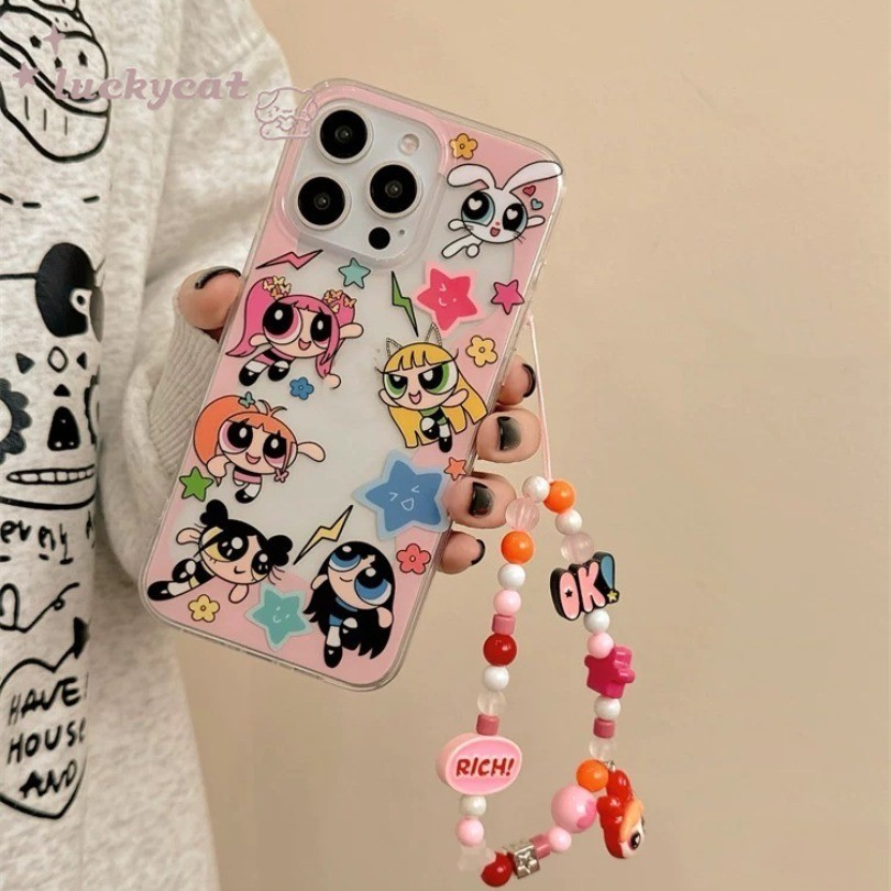 Iphone 15 14 13 12 11 Pro Max X Xr Xs Max 7 8 Plus SE2020 เคสโทรศัพท์การ์ตูน Cool Policewoman + Lanyard ปกอ่อน