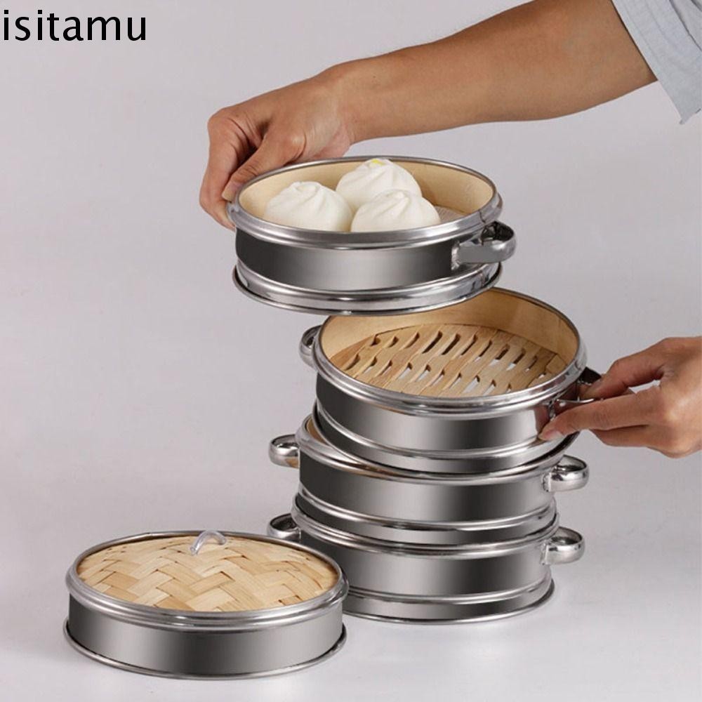 Isitaft เครื่องนึ่งอาหารกรงรอบมัลติฟังก์ชั่เครื่องมือทําอาหาร Dim Sum ห้องครัวสแตนเลสนึ่งตาราง