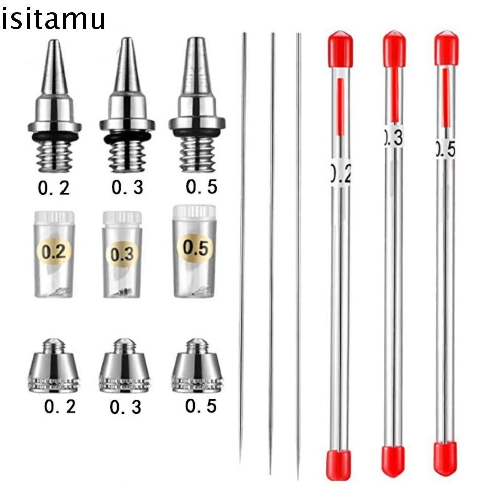 Isitaft Airbrush หัวฉีดพ่นสีเครื่องมืออะไหล่ Sprayer อุปกรณ์เสริมสเปรย์เข็มหัวฉีด Air แปรงหมวกสําหรับ Airbrush Airbrush ฝาครอบ