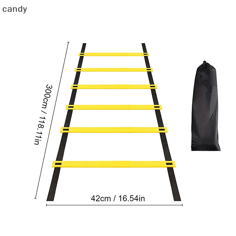 Ndy Agility บันไดสายรัดไนลอนสําหรับการฝึกอบรมความเร็วและกีฬาความยืดหยุ่นความคล่องตัวการฝึกอบรมฟุตบอลบันไดพลังงานอุปกรณ์ N
