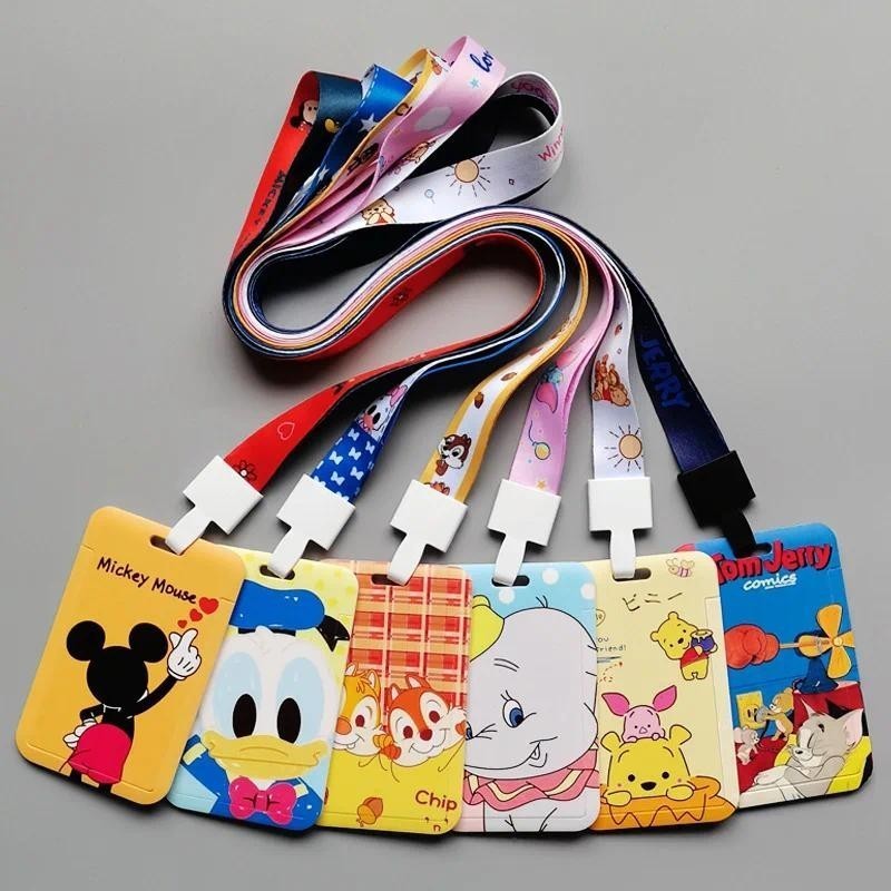 Disney Anime Mickey Mouse Card Sleeve Kawaii Minnie Donald Duck Daisy Winnie the Pooh Card Holder Children Gift