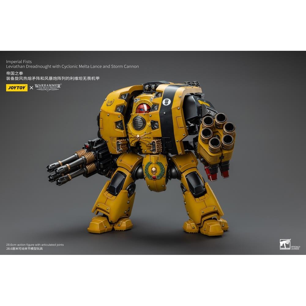 (JOYTOY) Imperial Fists Leviathan Dreadnought with Cyclonic Melta Lance and Storm Cannon JT9978 แอคชั่นฟิกเกอร์