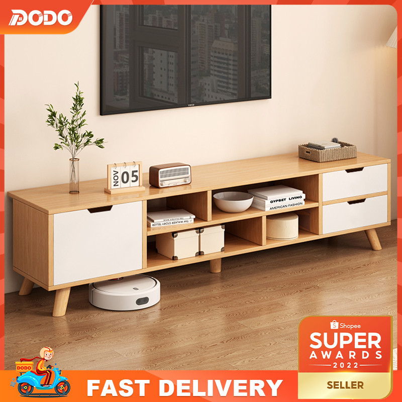 DODO 5 Feet 4 Feet TV cabinet/Rak Tv kayu/ TV Console/ WHITE Almari Tv/ Media Storage Cabinet/Kabine