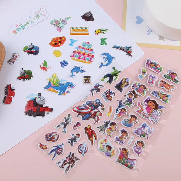 S0406 สติ๊กเกอร์ ตัวนูน ลายการ์ตูน สีสันสดใส ลายน่ารัก ลอกออกติดซ้ำได้ Sticker สติกเกอร์ thumbnail 5