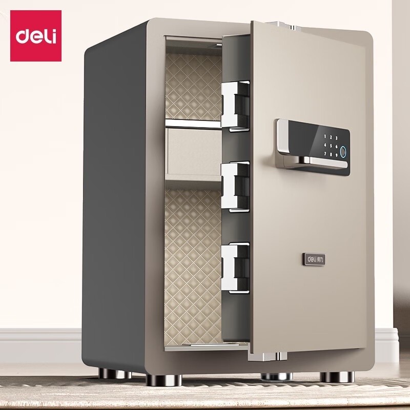 HY@🎯Deli Safe Household Fingerprint Password Safe New National Standard Safe Office Anti-Theft Bedsi