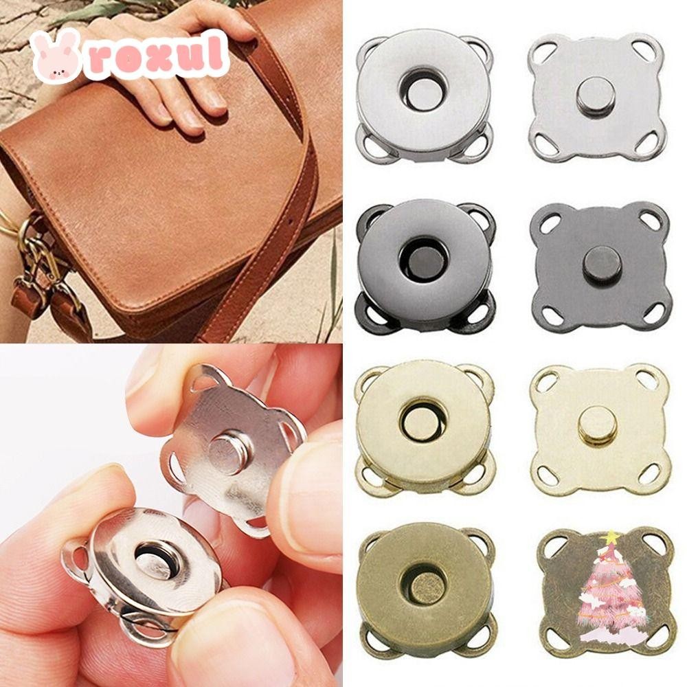 Roxul 1 คู่ Plum Blossom ปุ่มโลหะ, DIY 14/18 มม.Fasteners Clasps ปุ่ม,กระเป๋าถือ Self-เย็บกระเป๋าสตางค์ Craft Snap ปุ่มสําหรับเสื้อผ้ากระเป๋ารองเท้า