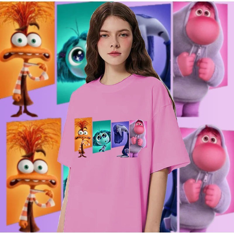 ใหม่ Pixar 's Movie Inside Out 2 เสื ้ อยืดคอ O-neck กราฟิก 100 % สําหรับผู ้ ชายP#4 S-5XLS-5XL