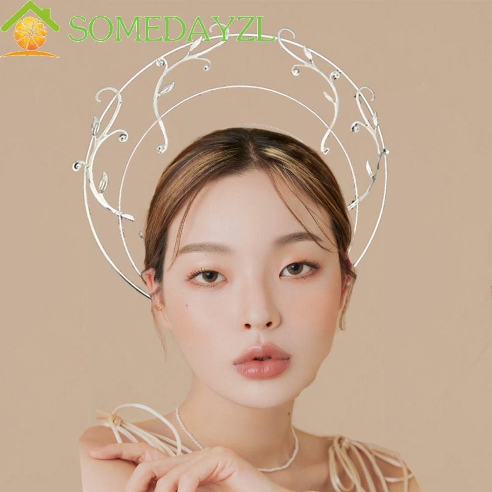 Somedayzl Halo Headband, สามชั้น Baroque BOHO ผม Hoop, Elegant Alloy แถบคาดศีรษะแฟชั่นแสดงอุปกรณ์เสริมผม Tiara Headdress Party