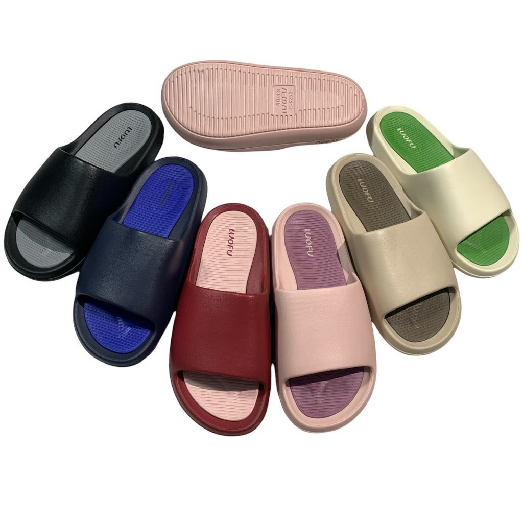 OS Luofu รองเท้าแตะยางนุ่มธรรมดา Unisex นําเข้า E6232BR-E01NEW (P5)