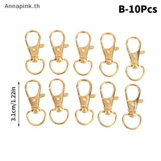 Annapink.th 10 ชิ้น/เซ็ตโลหะหมุนกุ้งก้ามกรามตะขอ Clasp พวงกุญแจ Snap Clasp กระเป๋าเครื่องประดับ Lanyard Trigger หัวเข็มขัด DIY กระเป๋าอุปกรณ์เสริม EN