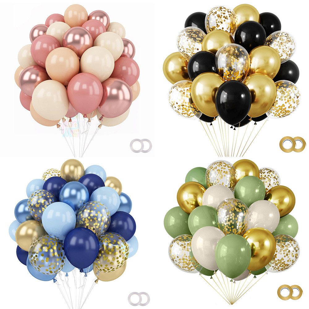32 ชิ้น Sage Green Blush สีชมพู Dusty Blue Gold ชุดบอลลูนสําหรับงานแต่งงานครบรอบวันเกิดตกแต่ง