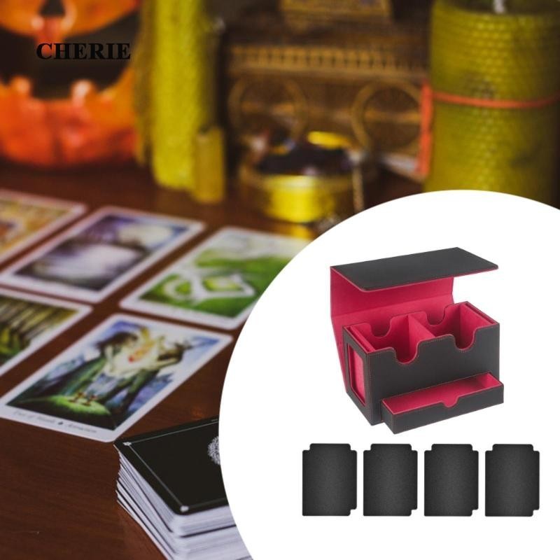 [cherie] Card Deck Box Cards Protector TCG Premium with 4 Dividers Gaming Card Holder