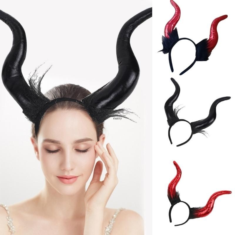 ปาร์ตี้ฮาโลวีน Hairhoop Devil Horn Hairband ภาพเคลื่อนไหวเครื่องแต่งกาย Party Props Headdress Theme Party แถบคาดศีรษะอุปกรณ์เสริม