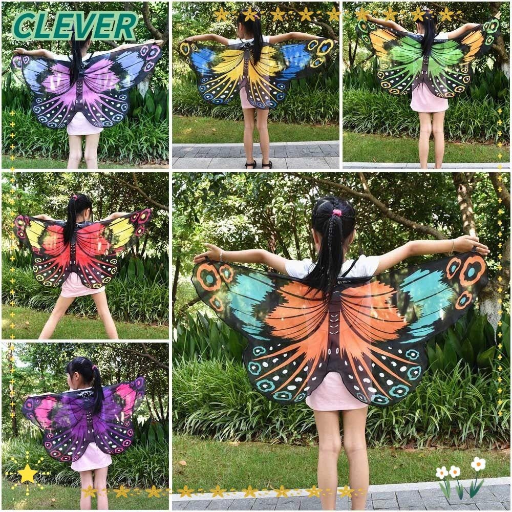 Clever ปีกผีเสื้อ, เครื่องแต่งกายเด็กของขวัญผ้าคลุมไหล่นางฟ้า, อุปกรณ์ประกอบฉากการแสดงแฟนซีสายรัดไหล่เสื้อคลุมปาร์ตี้เด็ก