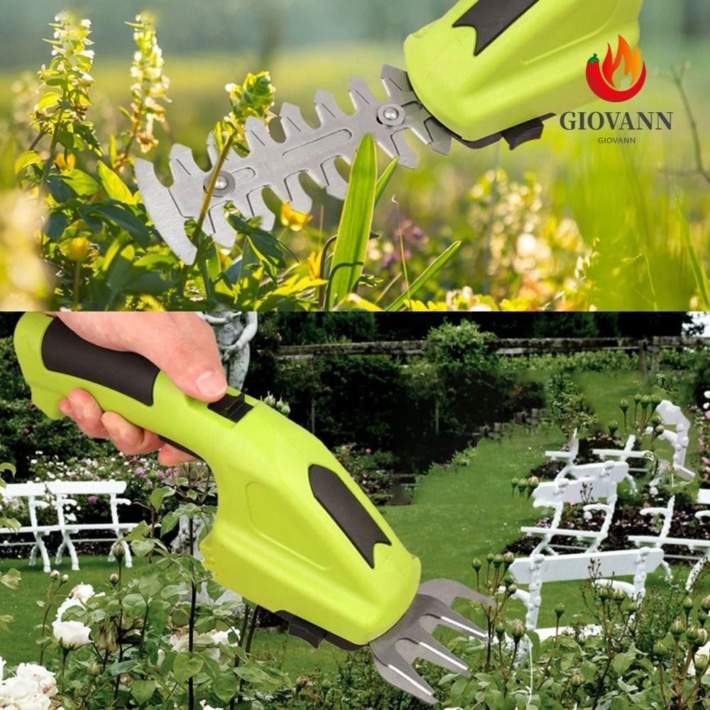 Giovanni เครื่องตัดยางไร้สาย, เฉือนหญ้าแบบพกพา 2 In 1 มือถือ Hedge Trimmer, Hedge Trimmer สีเขียวน้ํ