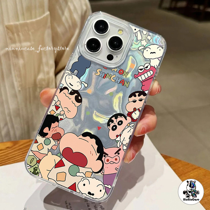 For เคสไอโฟน11 13 ลายการ์ตูน เคสโทรศัพท์ Crayon Shin-chan Case For iPhone 11 13 12 14 15 Pro Max X XS 6 7 8 Plus XR เคส