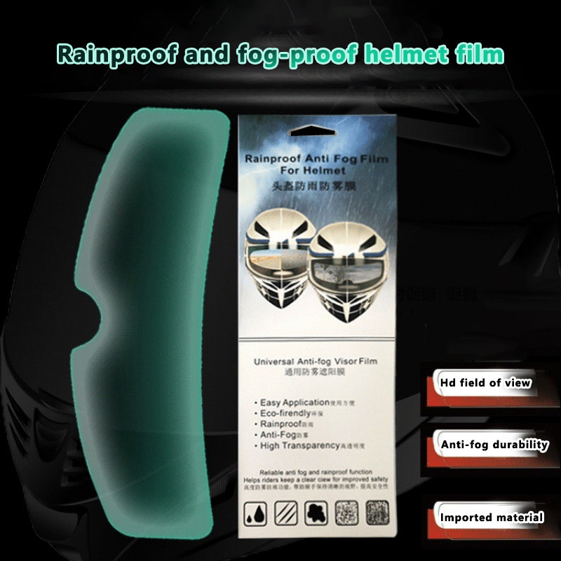 Ndy หมวกกันน็อคมอเตอร์ไซค์ Clear Anti-Fog ฟิล์มกันฝนหมวกกันน็อคเลนส์ทนทาน Nano Coag สติกเกอร์ Moto ความปลอดภัยขับรถหมวกกันน็อคอุปกรณ์เสริม N
