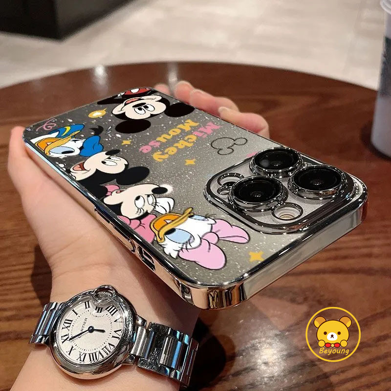 Disney Mickey Mouse เคสโทรศัพท์สําหรับ Vivo Y200i Y200 Y17S V29E Y100 Y200E Y100i V19 V17 อินเดีย Y22 Y22S Y35 + Y35M Y27 Y35 หรูหราการ์ตูนน่ารักกันกระแทกนุ่ม - รูปที่ 6