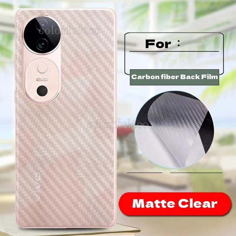 Vivo V40 5G 2024 กล้องป้องกันฟิล์มสําหรับ Vivo V40 V30 Pro V30e V40e V30Pro V40Pro 5G 3D Matte คาร์บอนไฟเบอร์โปร่งใสป้องกันหน้าจอสําหรับ VivoV30 VivoV40 กลับกล้องเลนส์ฟิล์ม