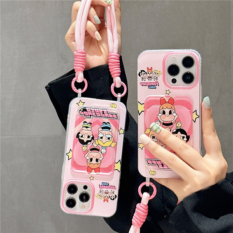 ซื้อ ใช้งานร่วมกับสําหรับ IPhone 15 14 13 12 11 Pro Max X XR Max 7 8 Plus INS การ์ตูนน่ารัก Powerpuff Girls เคสโทรศัพท์ Soft