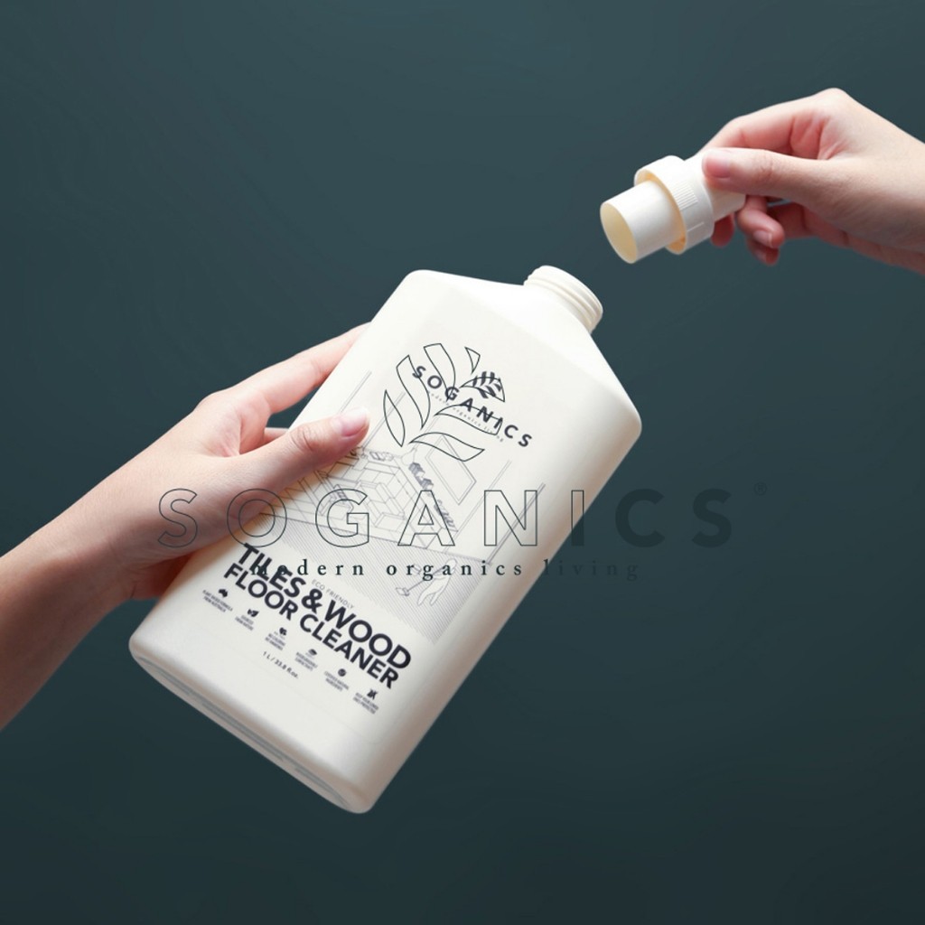 น้ำยากำจัดคราบ SOGANICS Tiles&Wood Floor Cleaner 1L น้ำยาถูพื้น โซแกนิคส์ ขนาด 1L
