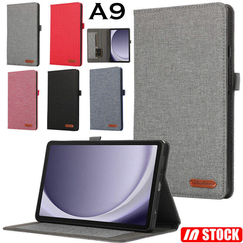 สําหรับ Samsung Galaxy Tab A9 8.7 "SM-X110 X115 X117 กรณีหนังไมโครไฟเบอร์ TPU กันกระแทกฝาครอบ