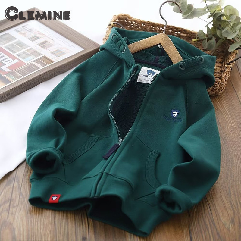 Clemine เสื้อแจ็คเก็ตเด็ก เสื้อกีฬามีฮู้ดสำหรับเด็กผู้ชาย